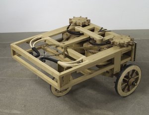 ダ・ヴィンチの自動車（木材）のデザインの再構成